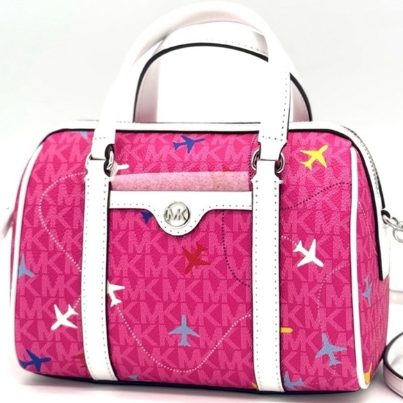 Michael Kors Small Travel Duffle Xbody Bag Dragon Fruit Multi - Picture 1 of 10